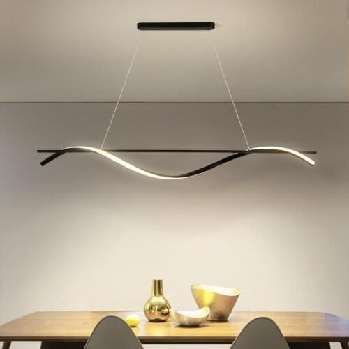 Nordic creative hollow restaurant chandelier personality minimalist strip light modern design bar living room lamp