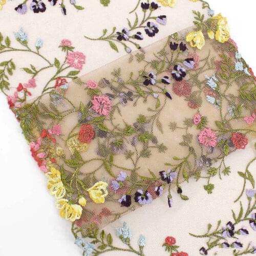 31Yards Embroidery Lace Fabric Tulle Pink Mesh Net Bilateral Flowers Trim Applique Ribbon Sewing Women Underwear High Quality