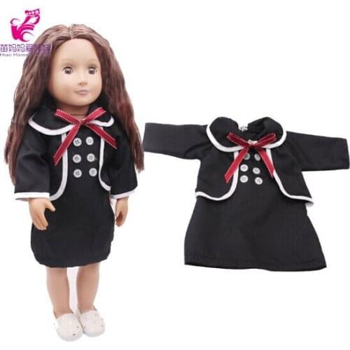 Doll Clothes black suit dress for 45 cm girl doll 18inch doll suit for new born baby doll and Accessories