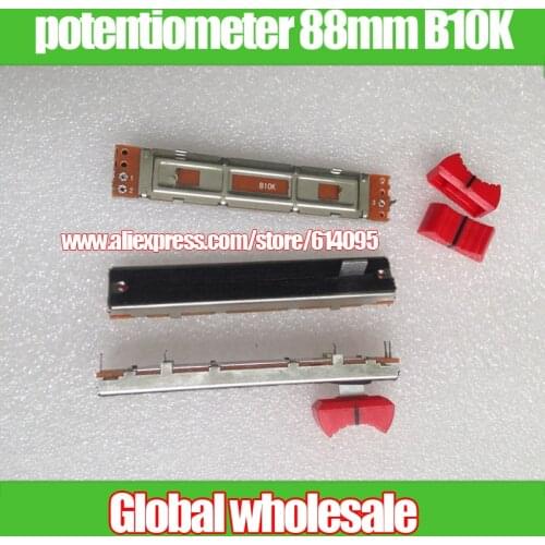 6pcs 88mm single mono B10K potentiometer / handle long 8mmB 609N slide potentiometer mixer fader