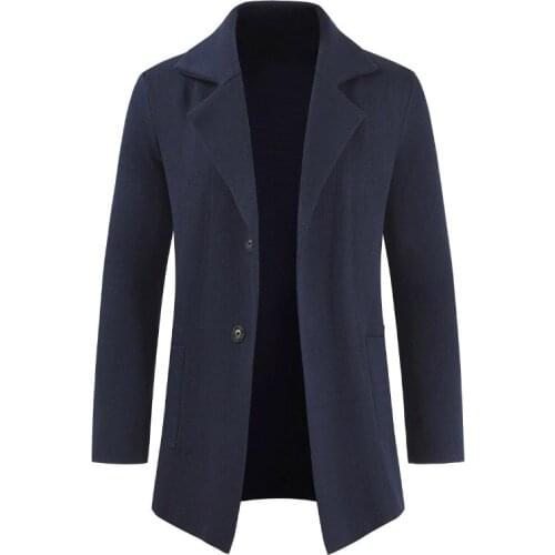 Mens Sweatercoat Autumn Winter Mens Blazer Design Business Casual Sweater Jacket Men Cardigans Sweaters Knitwear Outerwear Male