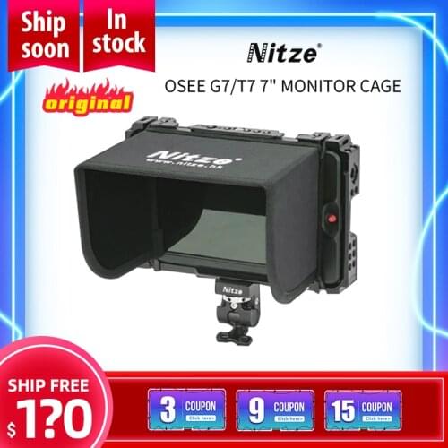 Nitze Monitor Cage for OSEE T7/G7 7" With LS7-G7 Sunhood,N58-J Shoulder Strap and N54-g3 Monitor Holder Mount