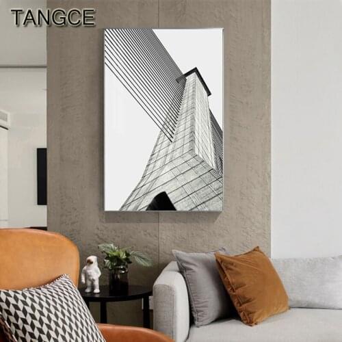 Nordic Retro Architecture Canvas Poster Abstract Black and White Wall Pictures for Living Room Entrance Painting Modern Wall Art