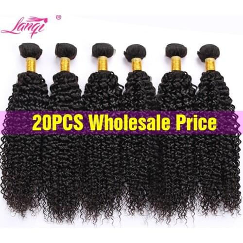 Wholesale afro kinky curly human hair bundles deals 6pcs/lot non-remy hair extensions Peruvian Brazilian hair weave bundles bulk