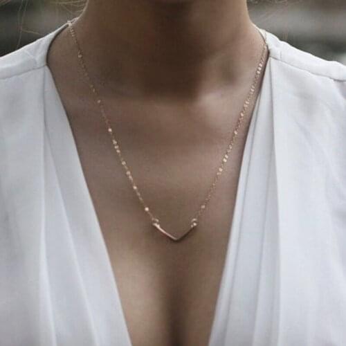 925 Silver V Necklace Handmade Jewelry Gold Filled V Choker Pendant Collier Femme Kolye Collares Womens Necklaces Boho Jewelry