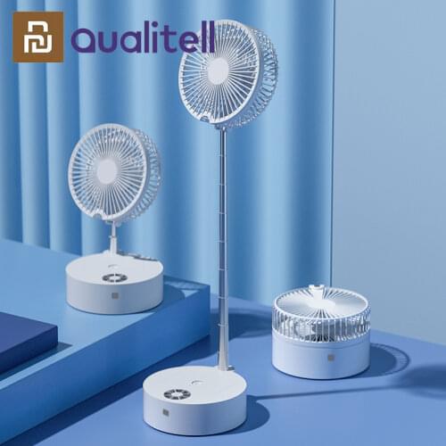 XIAOMI Qualitell USB Portable Fan Retractable Folding Fan Humidifier Rechargeable Air Conditioner Fan Cooling Floor Standing Fan