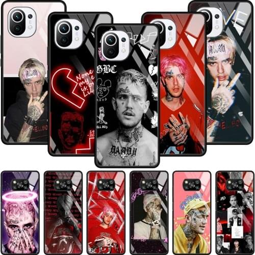 Lil peep Transparent Glass Phone Case For Mi Poco X3 NFC 10T 9T Note 10 11 Pro Lite Ultra 11i F3 M2 Shell Fundas