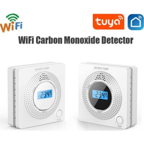 Tuya WiFi Smart Natural Gas Alarm Sensor With Temperature Function Combustible Gas Leak Detector LCD Display Smart Life App