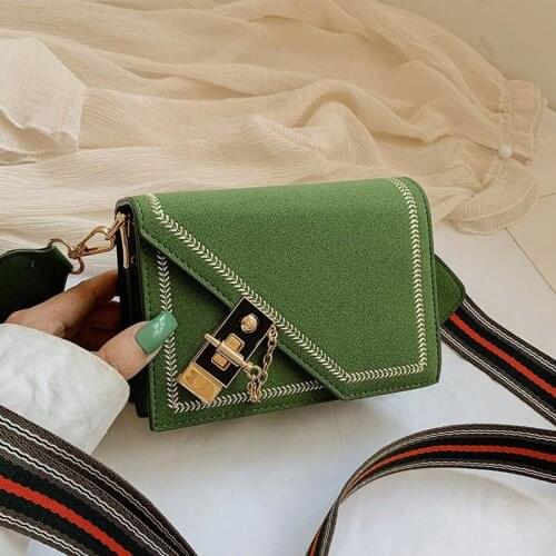 Frosted texture PU leather shoulder messenger bag womens pure color simple style womens autumn handbag 2020 designer