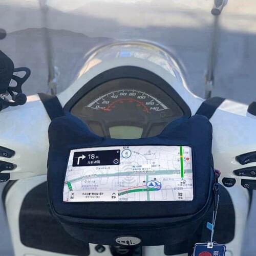 Waterproof Super Strong Motocross Rechargable Scooters Handlebar Phone Bag Portable Storage with Transparent Pouch