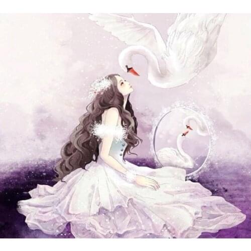 Embroidery Needlework Swan Princess Girl Crafts For 14CT Counted Unprinted People DIY Cross Stitch Kits Handmade Arts Decor
