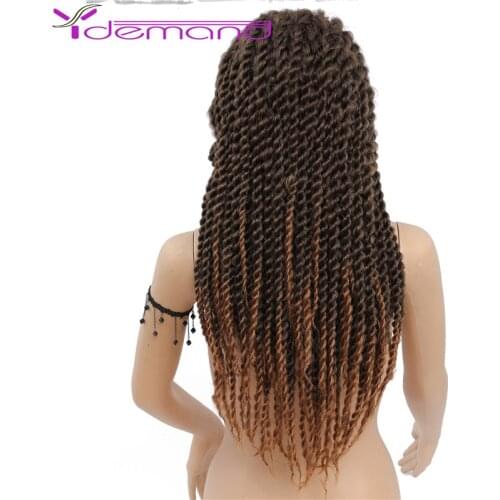 Y Demand Synthetic Lace Front Wig Afro 2x Twist Braids Wigs For Black Women Mambo Full Head Wig Braided Wig
