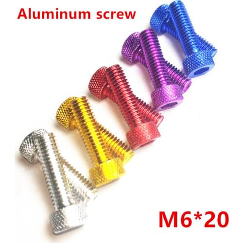 20pcs M6*20 Knurled head Aluminum cup screw bolt Colorful aluminum hex socket cap head screw for RC DIY Model parts