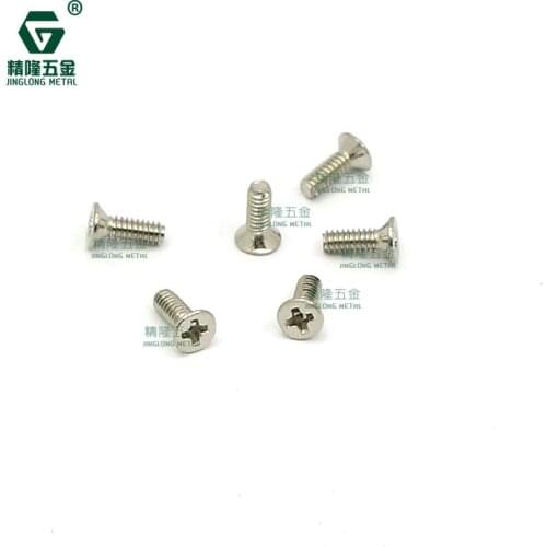 100PCS KM2-56*1/4,13/64 Cross Countersunk Head Carbon Steel UNC1/4 Micro Screw Hardened Precision Small Screw