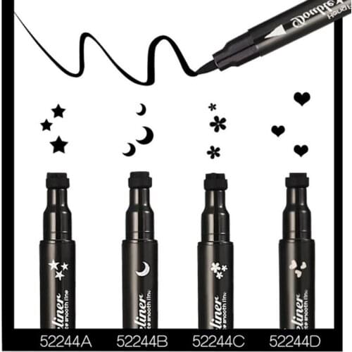Hot 2 In1 Eyeliner Stamp Starry Sky Snow Liquid Eyeliner Pencil Stamp Triangle Seal Eyeliner Waterproof Quick Dry Cosmetics