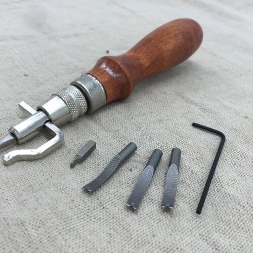 5 in 1 Pro Leathercraft Edge Press Kit Adjustable Stitching and Groover Crease Leather Stitching Tool set