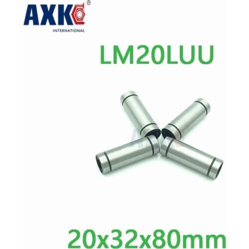 Axk 2pcs Lm20luu Long Type 20x32x80mm 20mm Linear Ball Bearing Linear Guides Linear Optical Axis Bearings