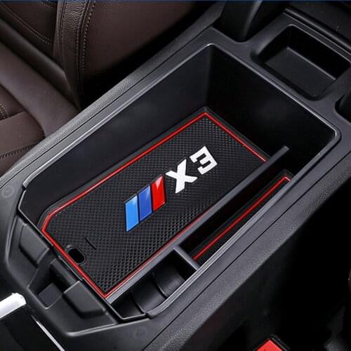 Car Central Armrest Storage Box Stowing Tidying Auto Anti-slip Rubber For BMW X3 G01 X4 G02 X5 G05 X6 F16 X7 G07 Car Accessories