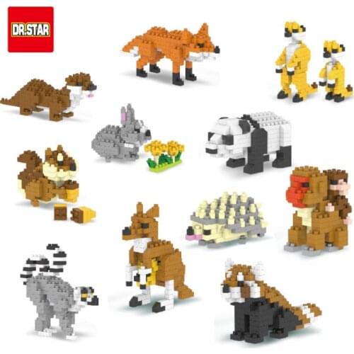 12 styles Cute animal micro-particle building blocks childrens educational puzzle and small particle gift toy