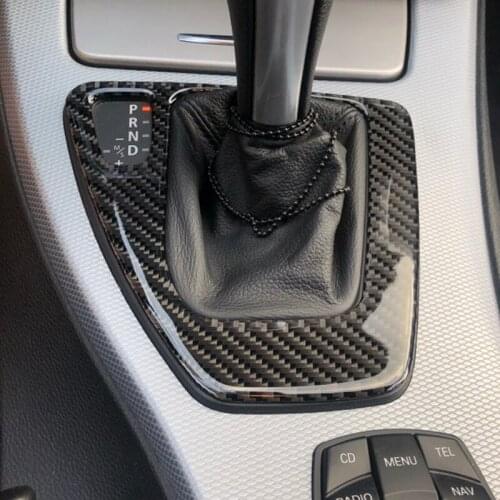 For bmw e90 e92 e93 Interior Trim Carbon Fiber Gear Shift Control Panel Cover Sticker LHD Car styling 3 series accessories
