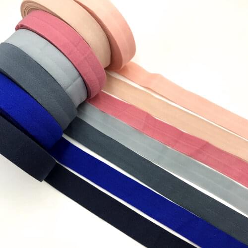 10Yard 3/4" 20mm Solid FOE Fold Over Elastic Band Hair Tie Headbands Dress Lace Trim DIY Sewing Accessories