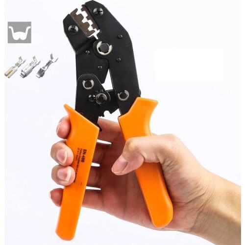European electrical crimpping plier Crimp TAB 2.8 / TAB 4.8 non-insulated tabs and receptable terminals electrician hand tools
