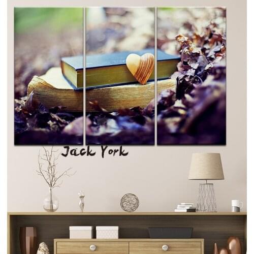 Canvas Painting Old book beautiful retro 3 Pieces Wall Art Painting Modular Wallpapers Poster Print for living room Home Decor