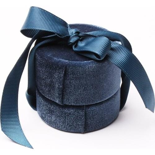 TA MINGREN Classic Velvet Circle Ribbon Gift PU Leather Round Packaging Gift Box For Jewelry Round Leather Box