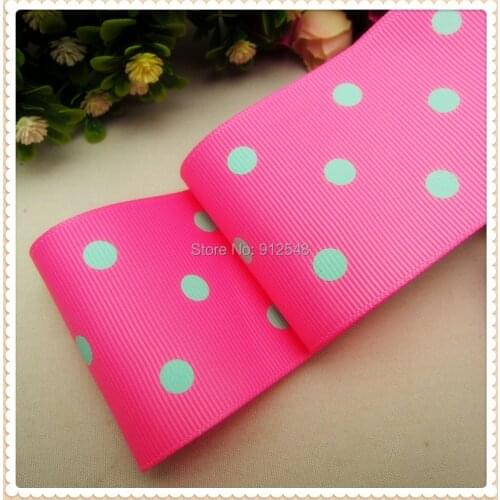 2" (50mm) Wide Polka Dots Printed Grosgrain Ribbon 10 Yards for Gift Wrappping, Bouquet Wrapping, Decoration, Craft 72938