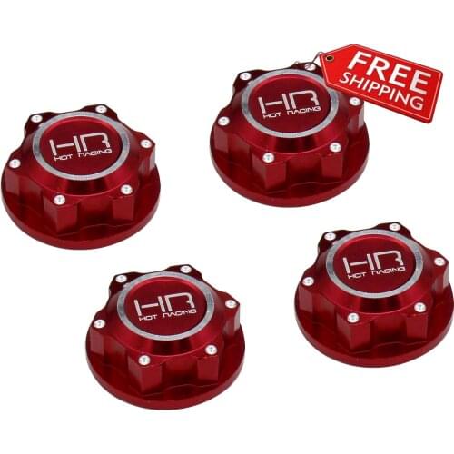 Hot Racing aluminum 24mm closed end dirt shielding serrated wheel nut for HR ARRMA 1/5 Kraton 8S