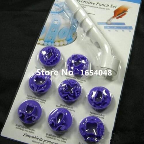 Newest 9PCS/Lot Cake Decorative Punch Set Hollow Flower Fondant Cutters Practical Cake Tools Cake Border Decorating Stamper