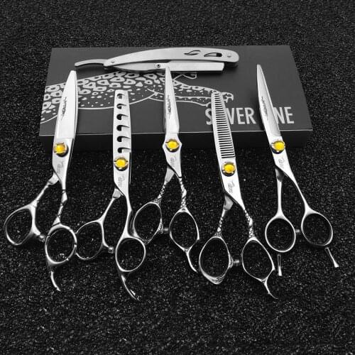 6 Professional Hair Salon Structure Scissors Set Cutting Barber Haircut Thinning Shear Scissors Hairdressing Hair Tools Scissors