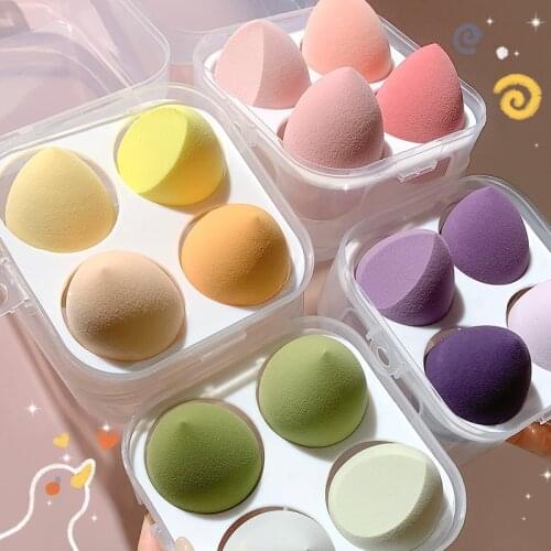 New 4PCS Makeup Blender Beauty Puff Sponge Set Foundation Powder Blush Blender Makeup Accessories Tools Cosmetic Blending Sponge