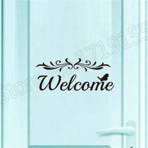 YOYOYU Welcome Door Wall Stickers Home Decoration Bedroom Wall Mural Art Vinyl Removable Wall Decal Interior Door Decor ZW129
