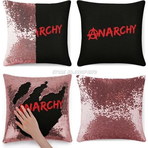 Symbol ( Red Version ) Sequin Pillowcase Glitter Throw Pillow for Party Cafe Home Sofa Symbol Sign Punk Sex Seditionaries Sediti