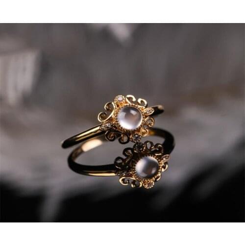 New original diamond wrapped ice white egg noodles opening adjustable ring boutique charm retro female silver jewelry