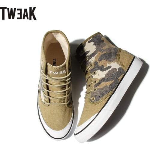 Spring and Summer New Mens and Womens Casual Camouflage Couple Shoes Military Style Canvas High-top Sneakers