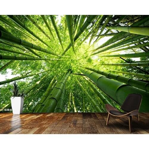 Papel de parede green bamboo forest natural landscape 3d wallpaper mural,living room bedroom kitchen wall papers home decor
