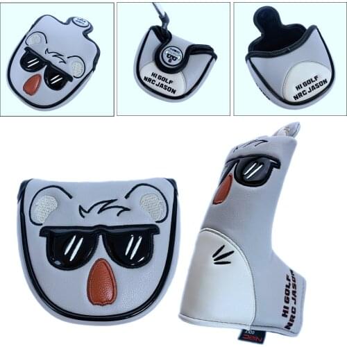 Durable Golf Club Head Cover Koala Magnetic Blade/Center Putter Mallet Headcover Protection Blade Golf Accessories