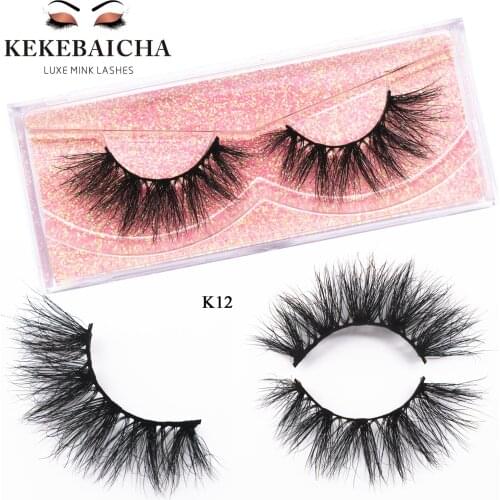 KEKEBAICHA Fluffy Mink Lashes Short Messy Wispy Natural Eyelash 20mm Handmade Real 3D Mink Eyelashes Makeup False Eyelashes K12