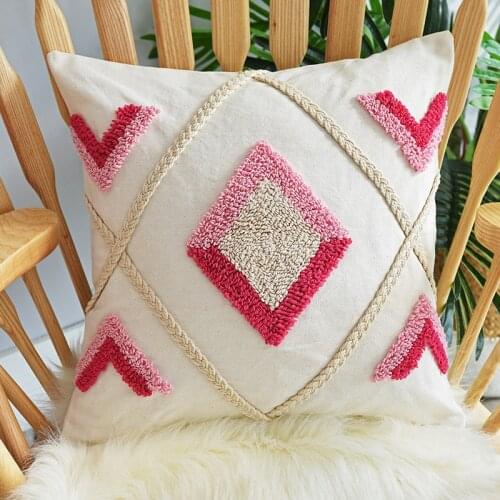 Pink Cushion Cover 45x45cm/30x50cm Pillow Covers Decorative Cotton Embroidery Diamond for Home decor Living room Bed Room