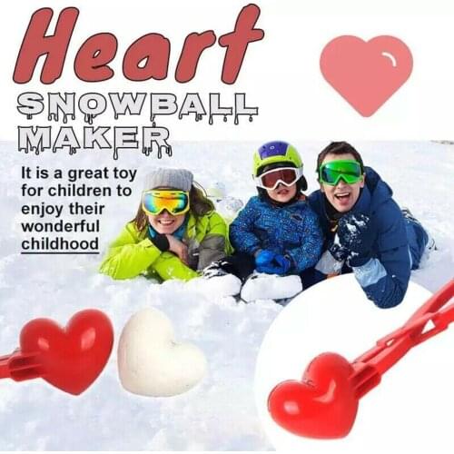 Heart Snowball Maker Clip Winter Plastic Mold Sand Ball Tool Clip Snowman Bomb Kid Outdoor Fun Sport Creative Toys Gift Game