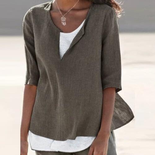 Women T-shirt Casual Ladies Tops Sexy V-neck Solid Color Womens Shirt Half Sleeve Shirts Oversized T Shirt Loose Tops S-5XL