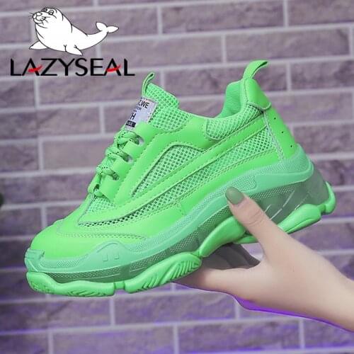 LazySeal Air Mesh Shoes Ankle Boots Shoes Women Height Increasing Breathable Sneakers Casual Round Toe Womans Walking Footwear