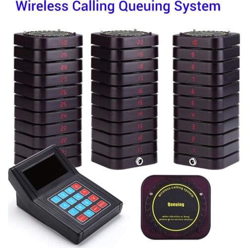 1-to-30 Restaurant Wireless Call Pager 999 Channel Calling Keypad Queuing Calling System Paging Calling System 100-240V