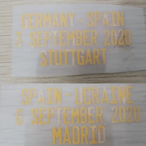 10 PCS ONE LOT 2020 Spain Match Details Spain Vs germany Spain Vs Ukraine Patch Heat Transfer Iron on Soccer Badge