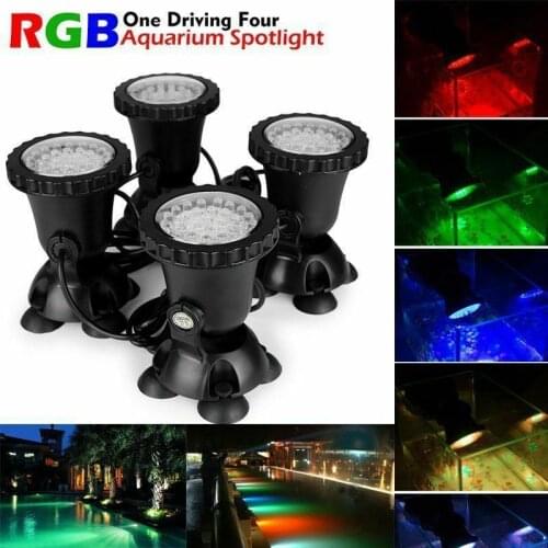 1X 2X 3X 4X 5X LED RGB Garden Pond Spotlight Submersible Light Aquarium Fountain Pool + Remote EU US UK AU Plug Lamps
