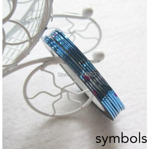 2pcs Light Blue Adhesive stripping tape nail art metalic yarn nail art sticker