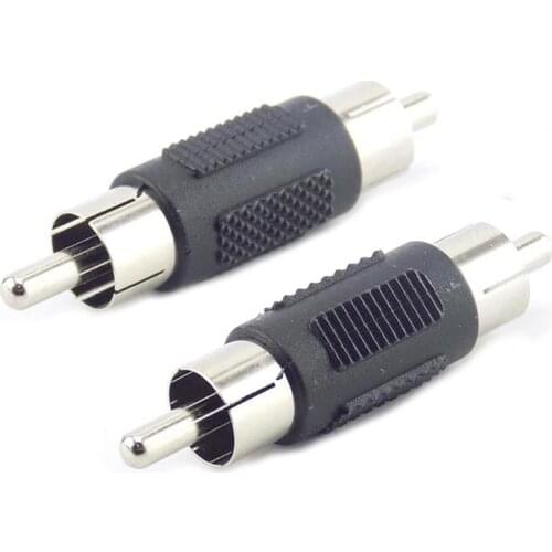 2pcs RCA Male to RCA Male Plug Couplers Adapter AV Audio Video Plug Jack Extension Cable Connectors for Camera CCTV Accessories