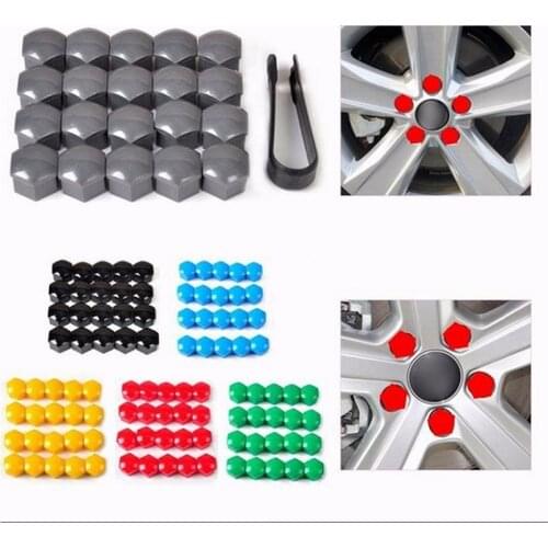 17mm 20 Pieces Car Wheel Nut Caps Protection Covers Caps Anti-Rust Auto Hub Screw Cover Car Tyre Nut Bolt Exterior Decoration